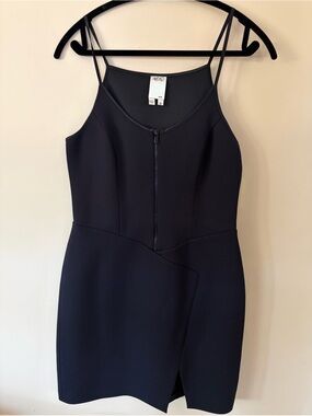 Ali Ro Black Zip-Front Mini Dress NWT